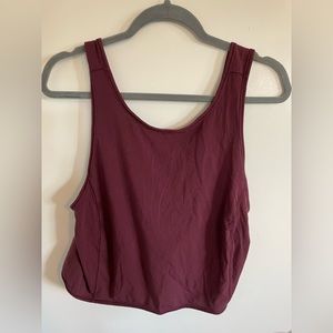 lululemon crop tank, maroon size 6